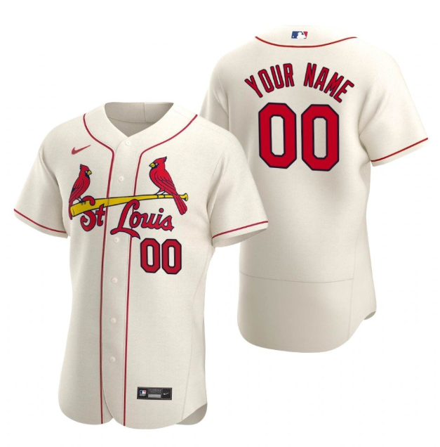 Men's St.Louis Cardinals ACTIVE PLAYER Custom Cream Flex Base Stitched Jersey Men's St.Louis Cardinals ACTIVE PLAYER Custom Cream Flex Base Stitched Jersey